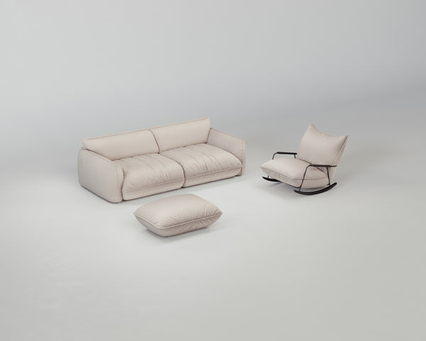 Morandi Classic Wohnzimmerset (3-Sitzer + Hocker + Sessel)