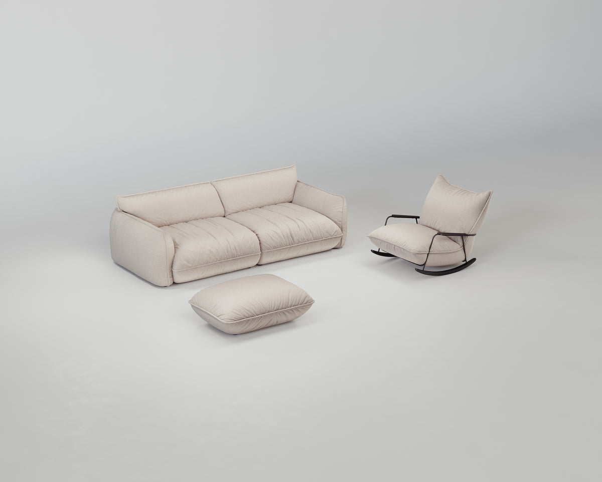 Morandi Classic Wohnzimmerset (3-Sitzer + Hocker + Sessel)